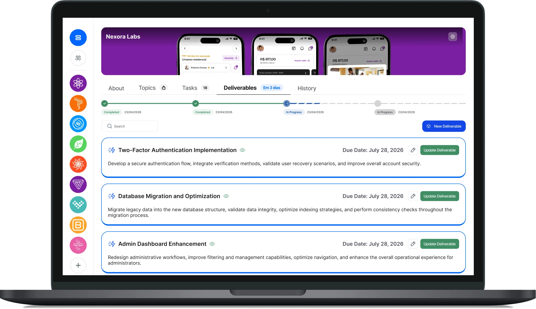 Razzo delivery dashboard